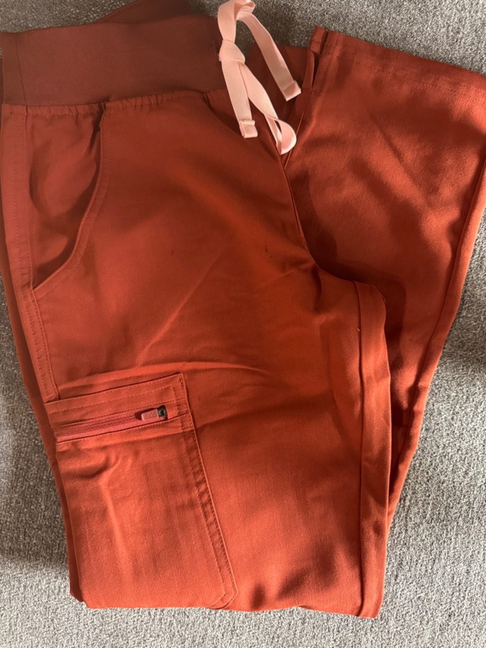 Figs women’s Rust Orange Drawstring yola skinny